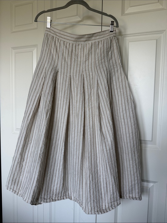 Max Studio Dresses & Skirts - Max Studio Neutral Striped A-Line Midi Skirt